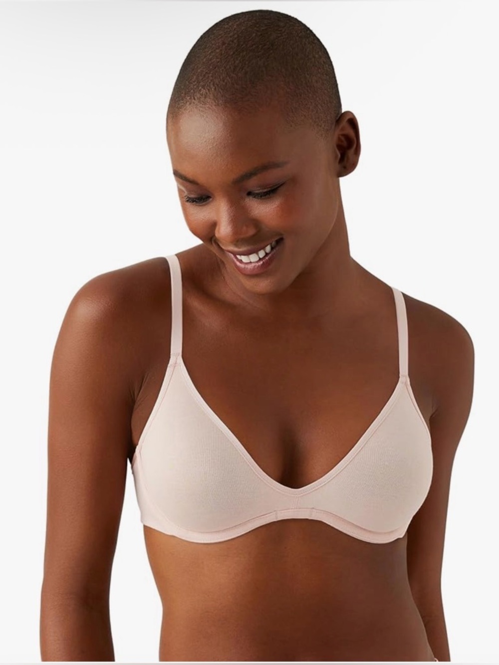 b.tempt’d Women's Cotton to a Tee Scoop Underwire breathable Bra,Blush Pink.R9A